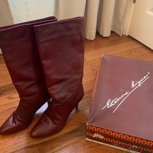 ETIENNE AIGNER vintage red leather boots